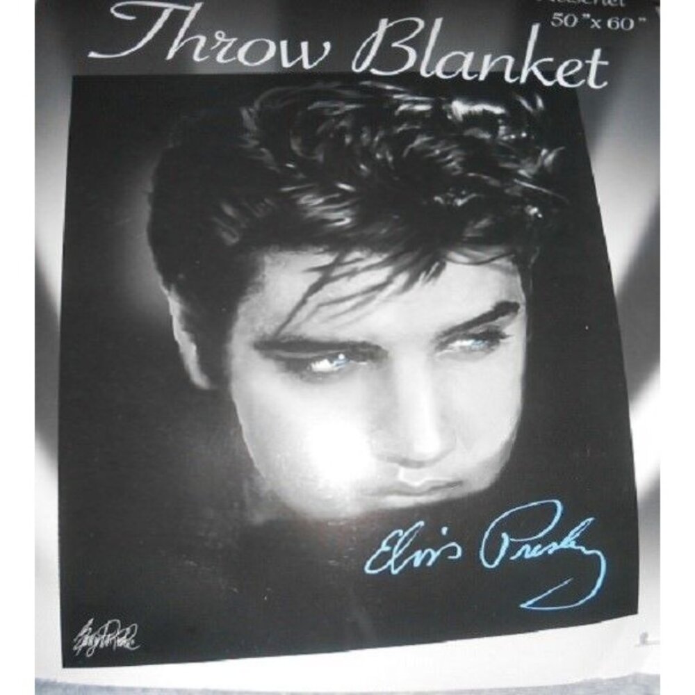 New Elvis Presley Blue Eyes Plush Fleece Throw Gift Blanket The King Portrait - Picture 2 of 4